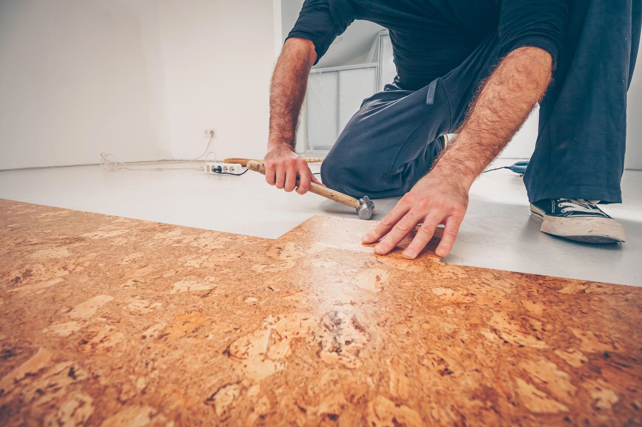 Cork Floor Installation from Farrior's Flooring in Wallace